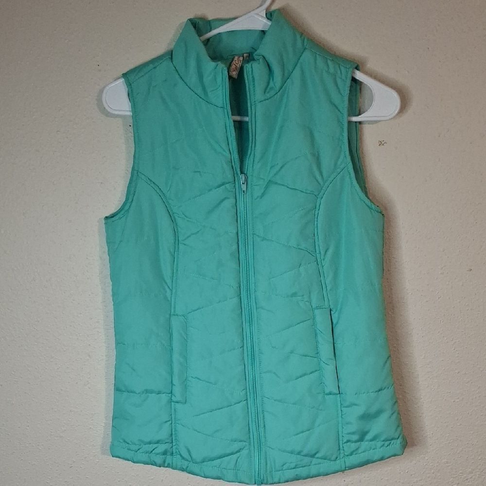 Red Camel Women's Sleeveless Puffer Vest - Teal size XS